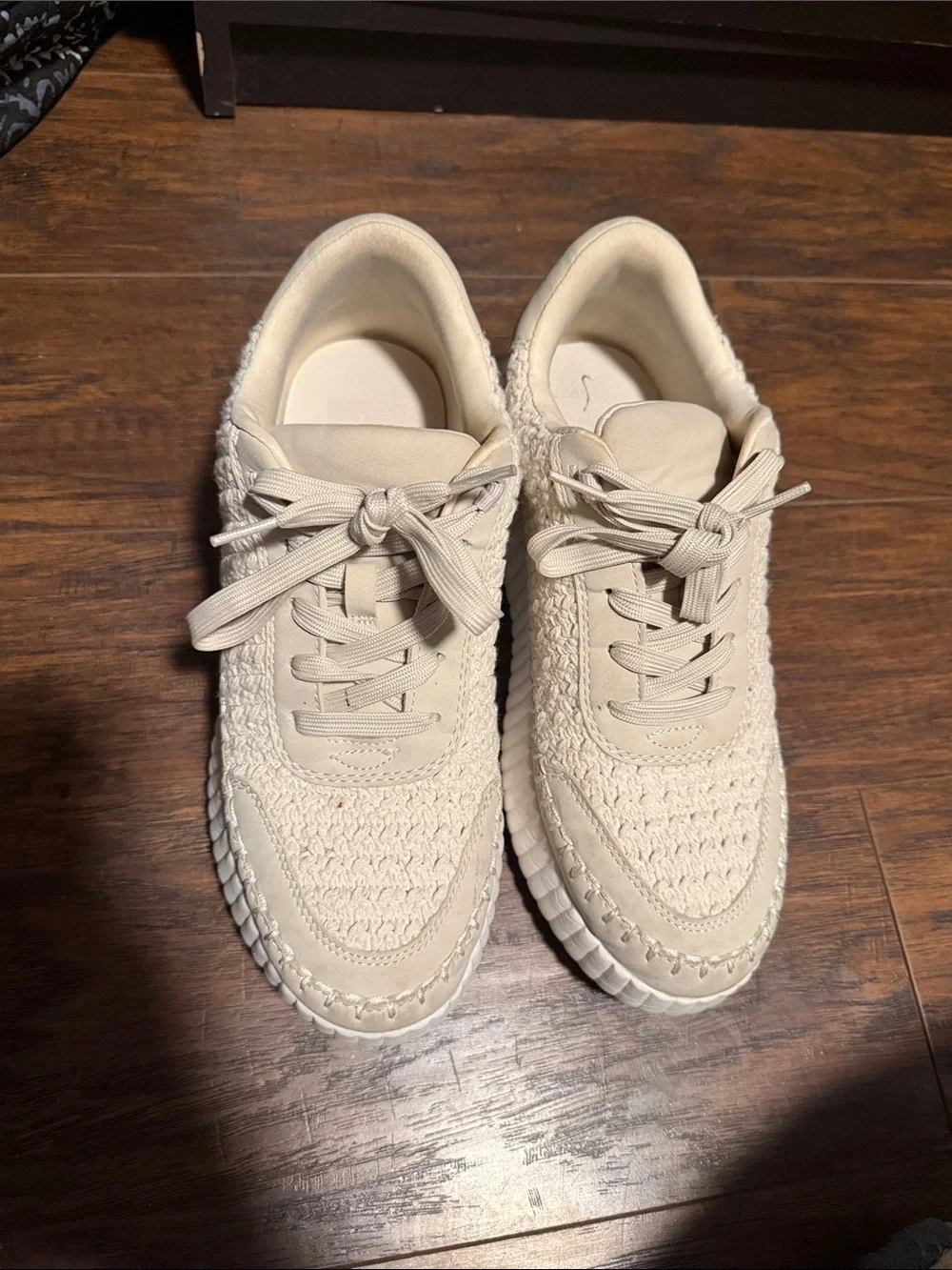 Dolce Vita Beige Woven Platform Sneaker